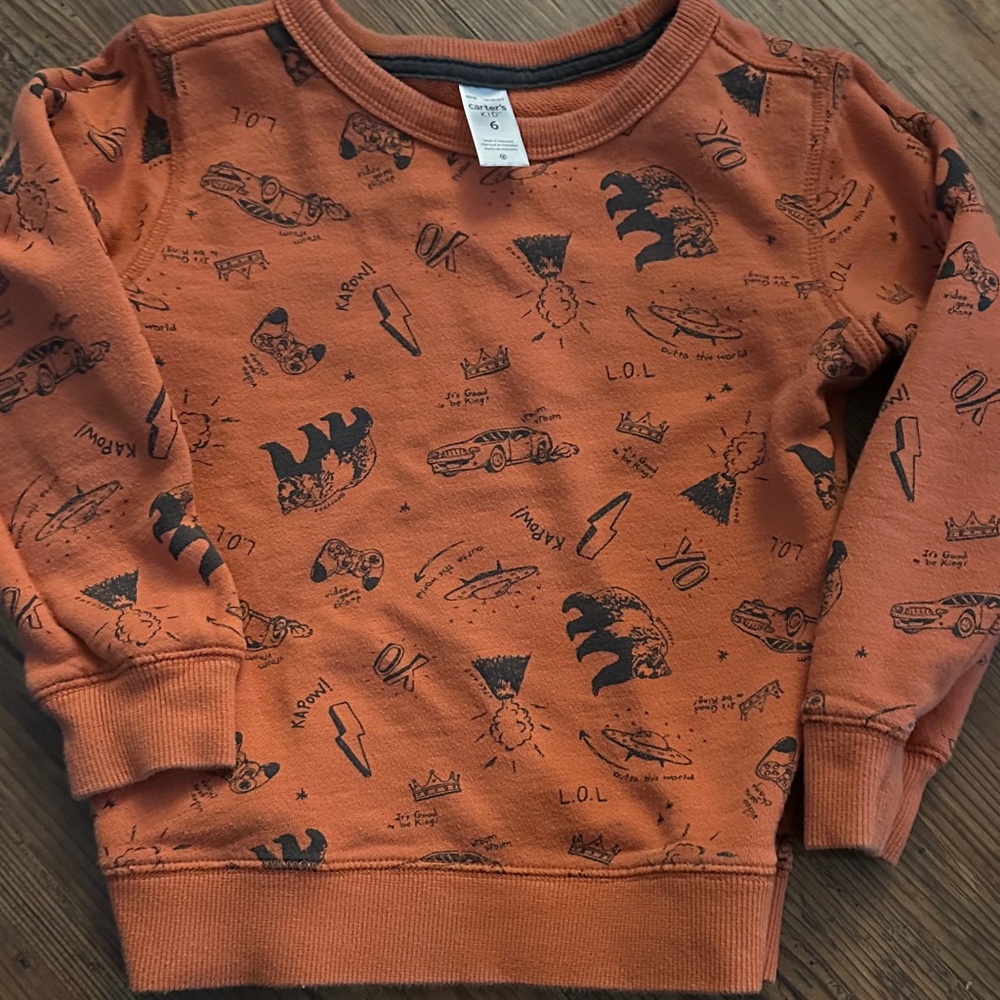 Orange Graphic Kids Light Sweatshirt